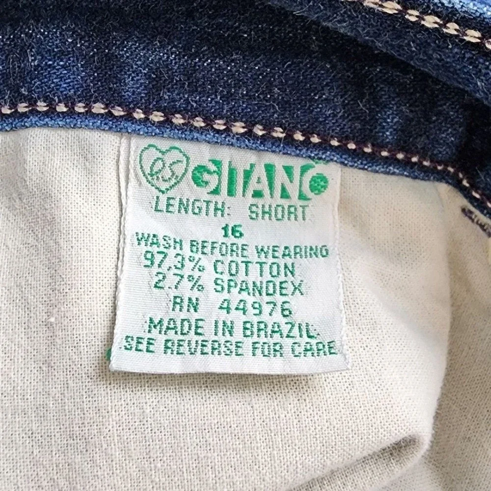P.S. Gitano Vintage Y2K Women's 16 Short  (Petite) Tapered‎ Blue Mom Jeans